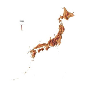 Relief map of Japan