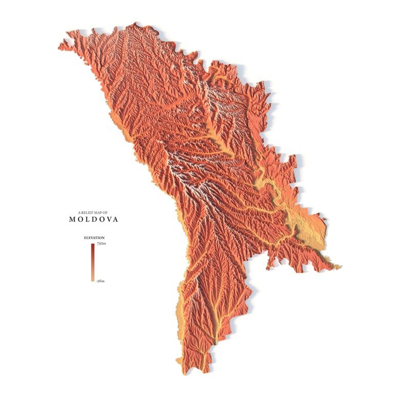 Relief map of Moldova Relief map of Moldova