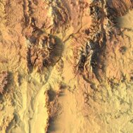 3D topographic model of New Mexico designed for landform visualization and educational purposes.