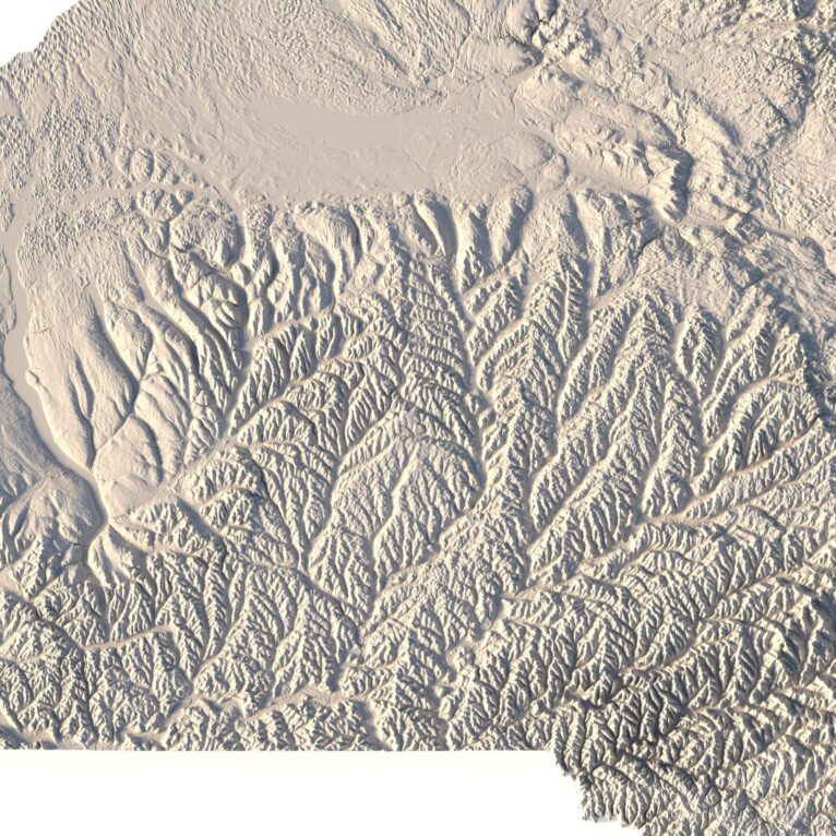 Accurate elevation data in the New York topographic map STL model, suitable for CNC machining and 3D printing.