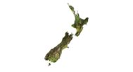 3D model of New Zealand’s elevation, showcasing detailed topography for graphic design and educational use.