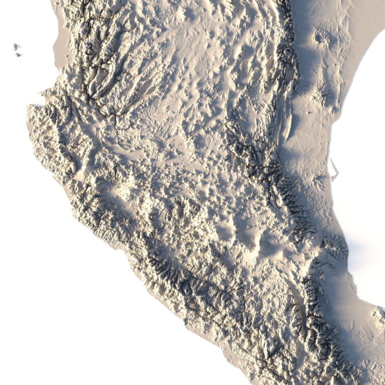 North America 3D map