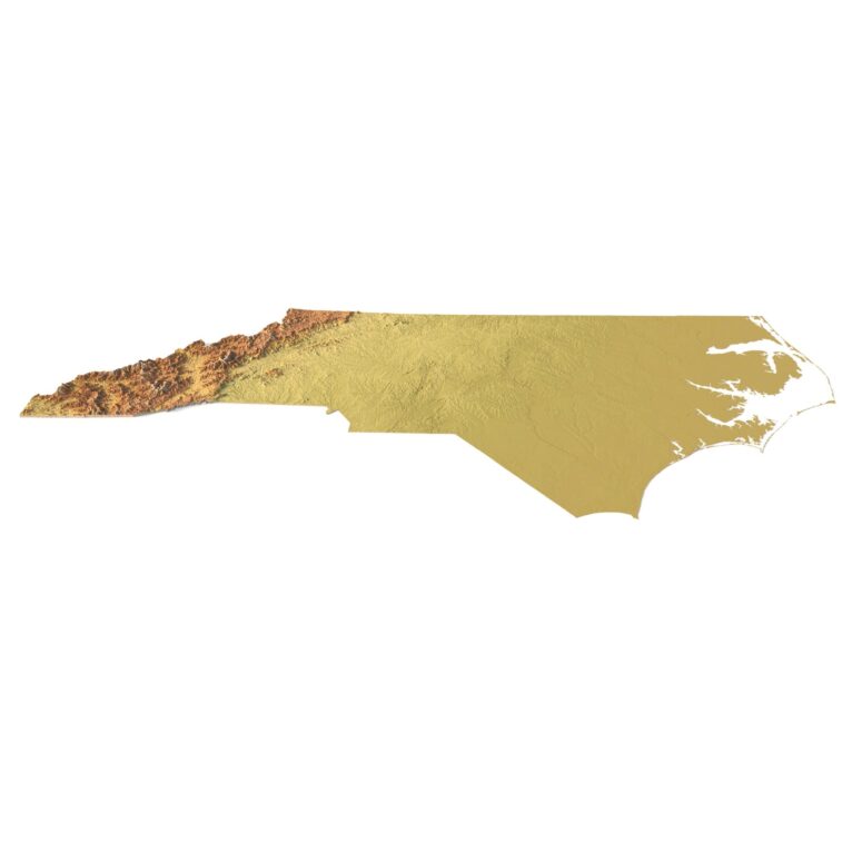 State of North Carolina relief map