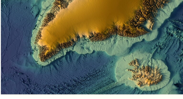 North Pole relief map