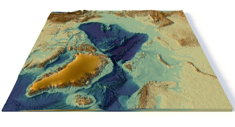 Topographic map North Pole