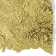 3D topographic model of Oklahoma designed for landform visualization and educational purposes.