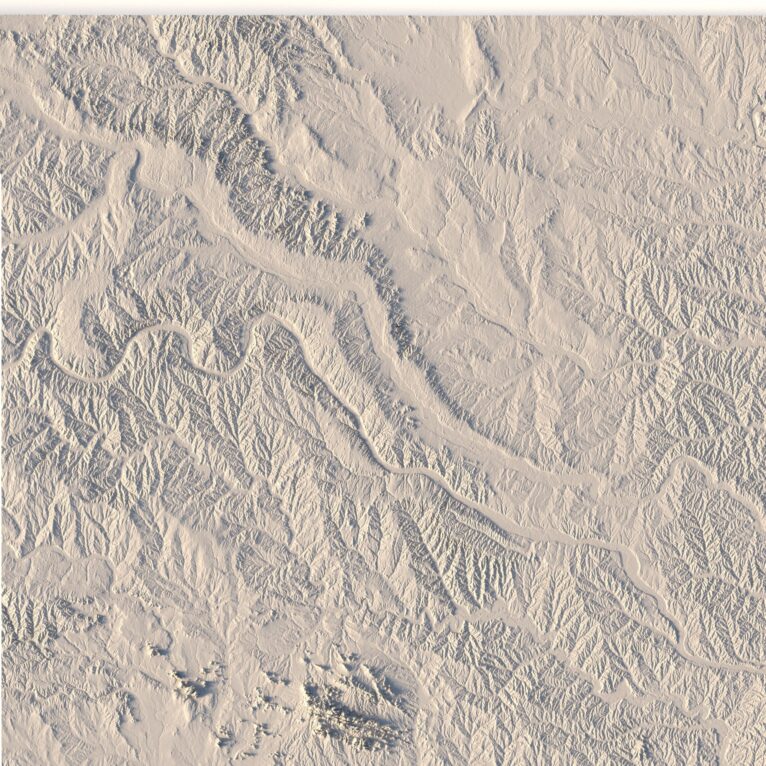 Accurate elevation data in the Oklahoma topographic map STL model, suitable for CNC machining and 3D printing.