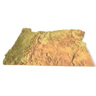 State of Oregon relief map