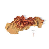 Relief map of Slovakia