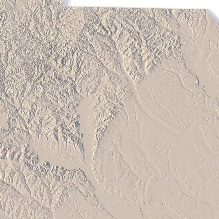 State of South Carolina 3D map