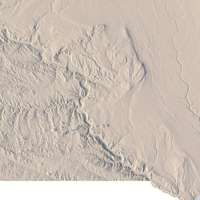 State of South Dakota 3D map