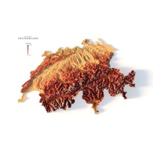 Mapa 3d Switzerland