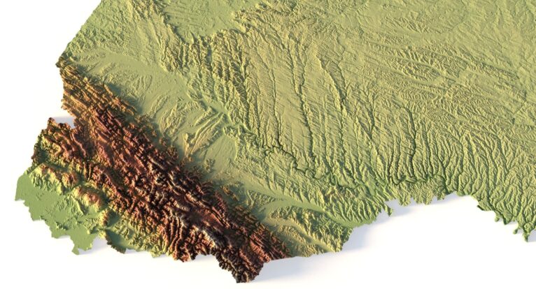 Topographic map Ukraine