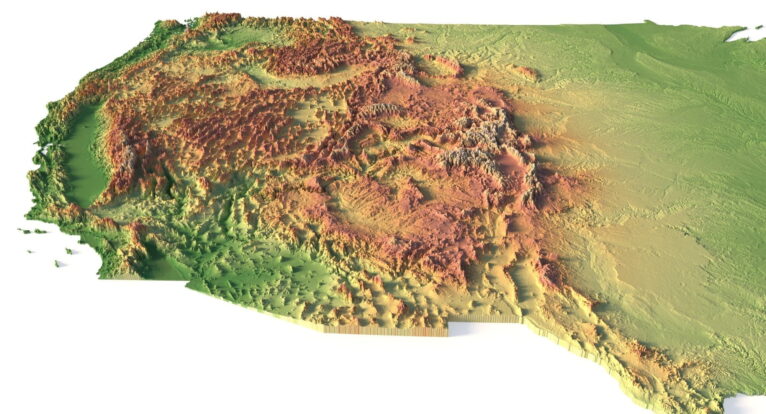 United States 3D map