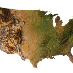 USA map in 3D with elevation, normal maps, and satellite textures.