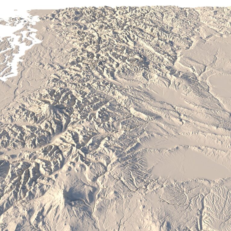 State of Washington relief map