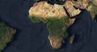 A 3D world map used in a classroom setting as an educational tool for geography lessons.