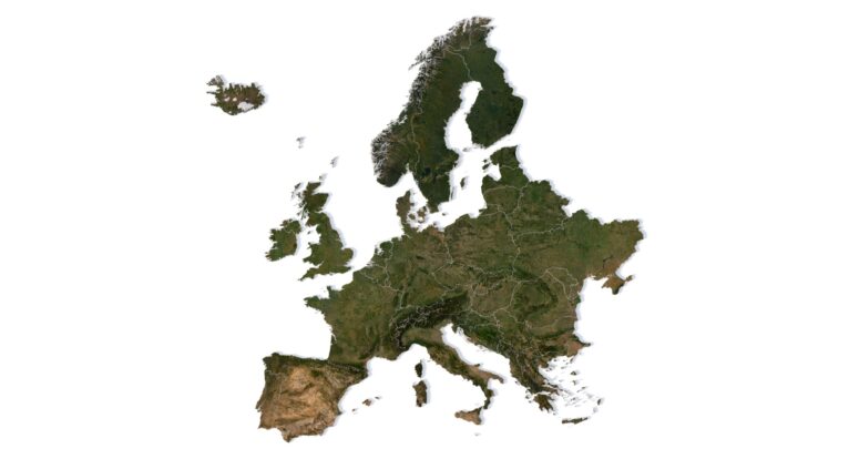 Close-up 3D render of the European Alps showing realistic peak and valley detail