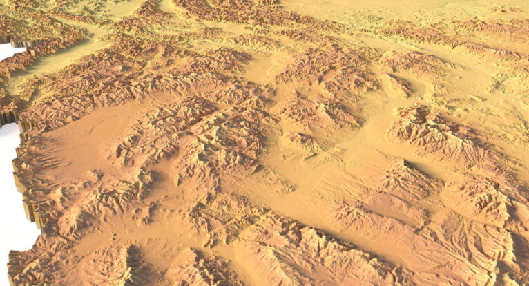 Montana digital elevation model STL terrain map
