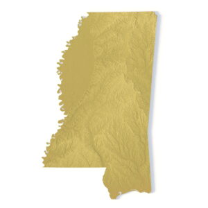 Mississippi topographic map STL 3D terrain model