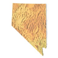 Nevada topographic map STL 3D terrain model