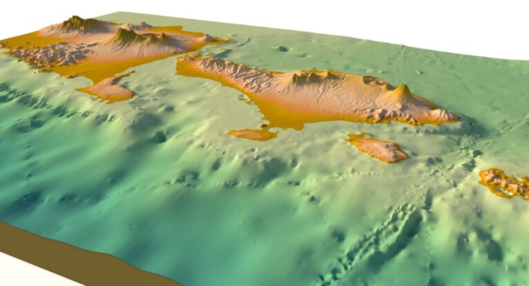 Topographic map Bali