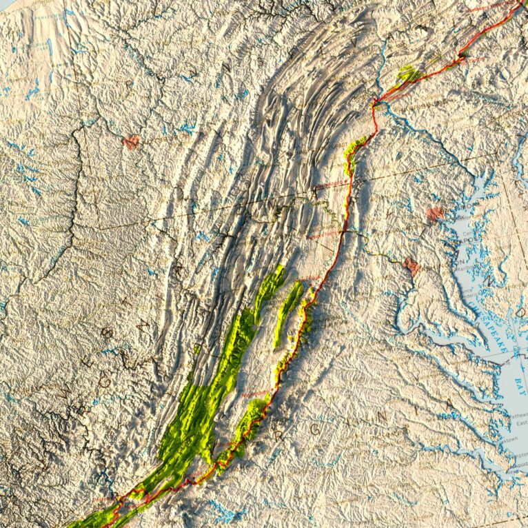 Appalachian Trail 1981 Relief Map - Image 3