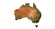 A relief map showcasing the intricate coastlines of Australia with topographical detail and elevation contours.
