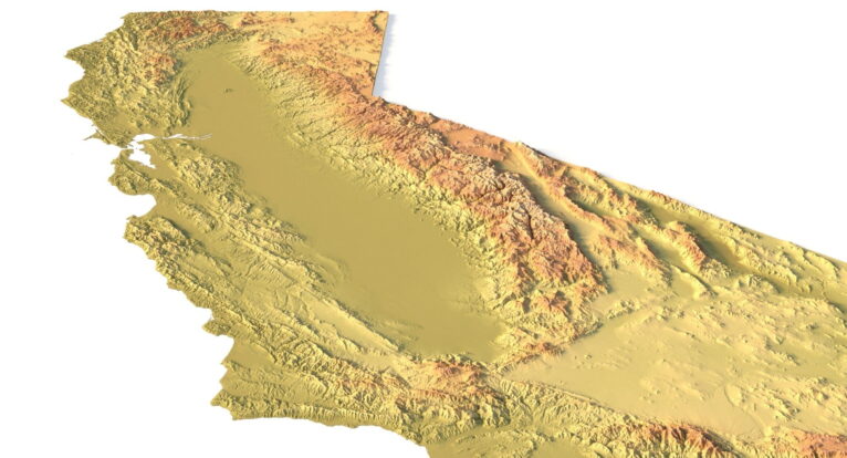 California relief map