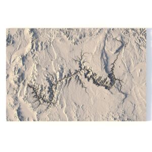 A detailed 3D overview of the Grand Canyon, showcasing topographical features and natural landscape.