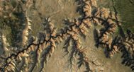 A topographic view of the Grand Canyon 3D map highlighting ridges, valleys, and elevation changes.