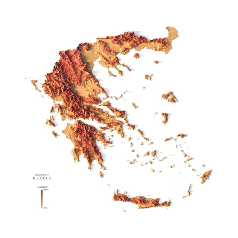 Greece_1_1-min Relief map of Greece - Image 1