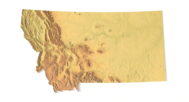 Montana 3D terrain map STL for 3D printing