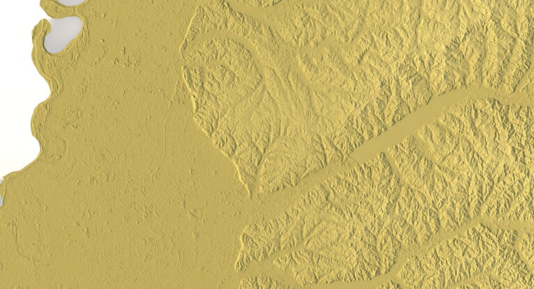 Mississippi topographic map STL for CNC carving