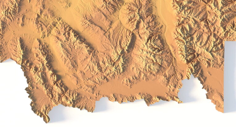 Montana topographic map STL for CNC carving