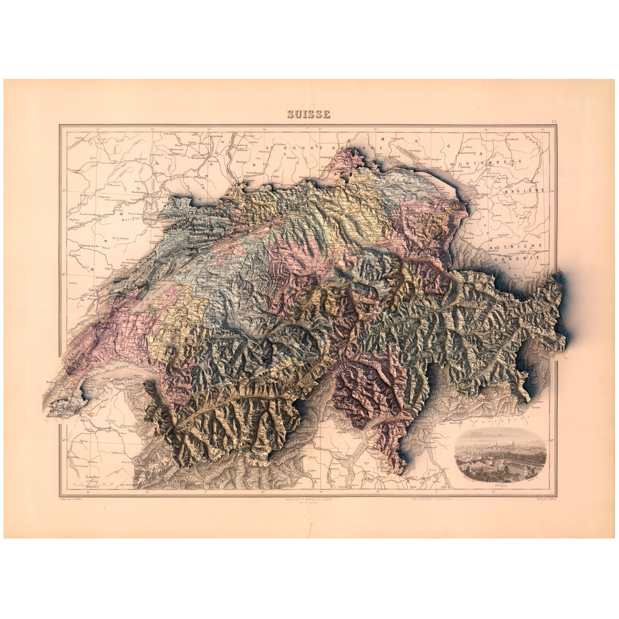 Map of Switzerland 1892 Map of Switzerland 1892