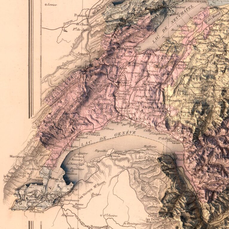 Switzerland relief map