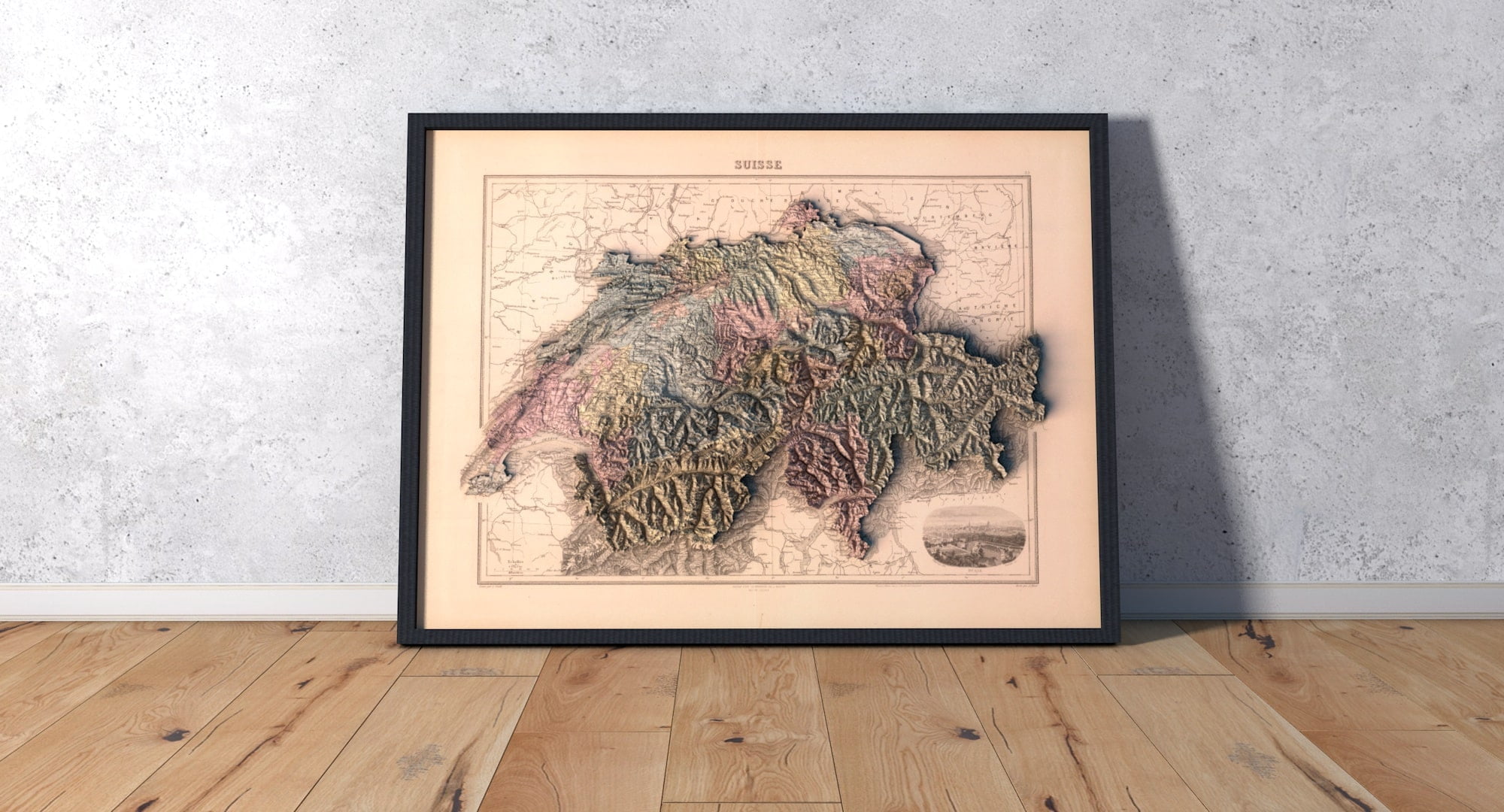 Switzerland relief map Switzerland relief map