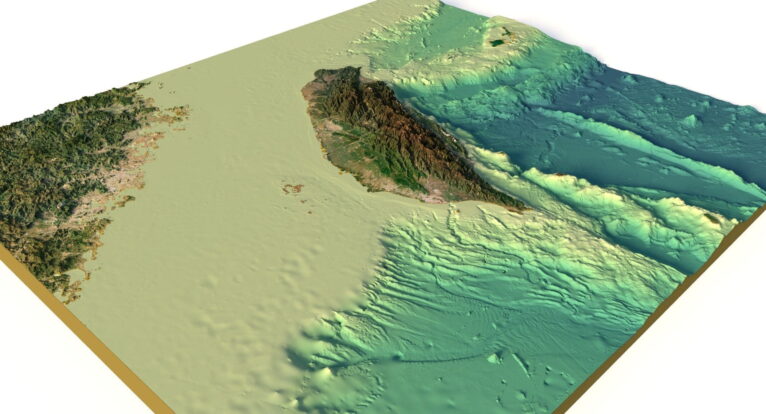 Taiwan 3D model without water