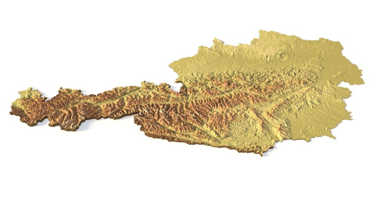 Austria relief map