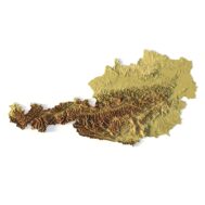 3D STL model of Austria’s topography, showcasing elevation data and geographical features, perfect for 3D printing and terrain analysis.