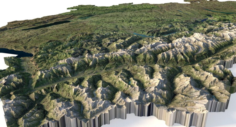 Switzerland relief map