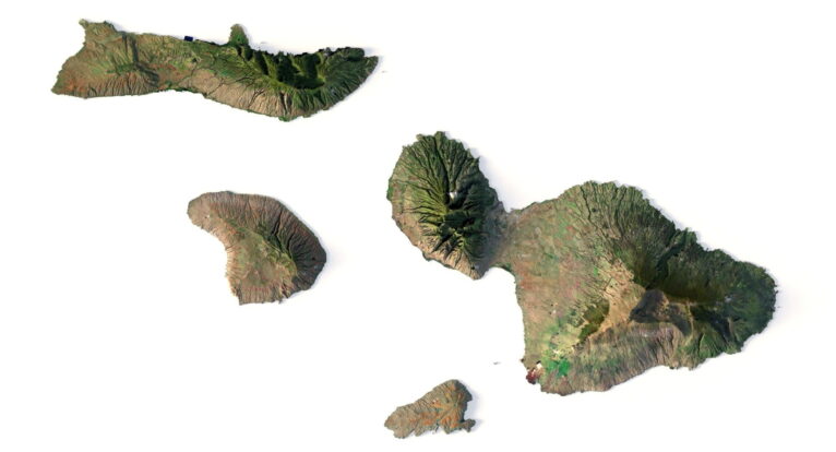 Hawaii relief map