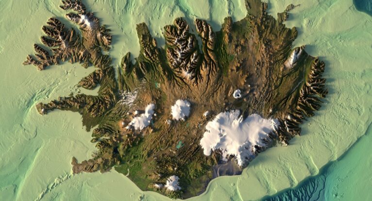 Iceland relief map