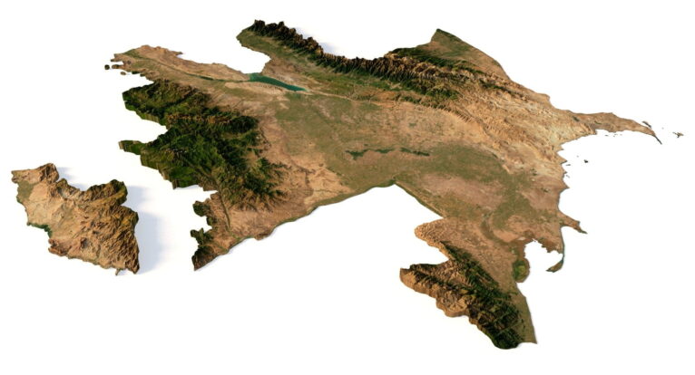 Azerbaijan 3D model terrain