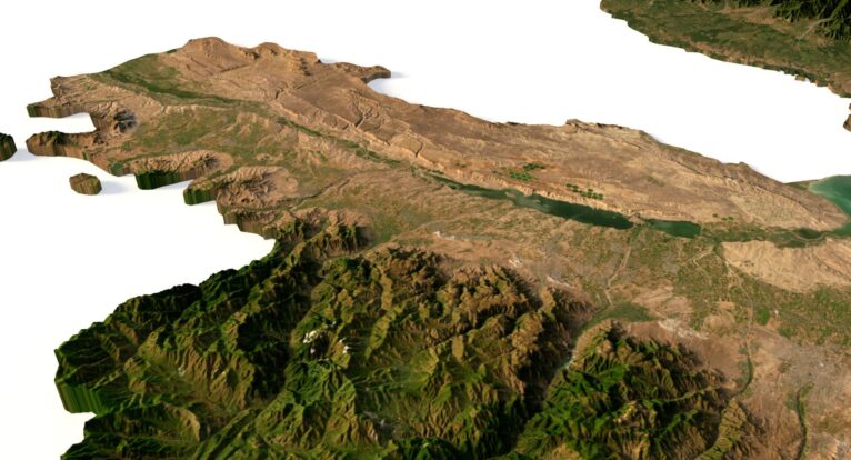 3D model of Azerbaijan's diverse topography