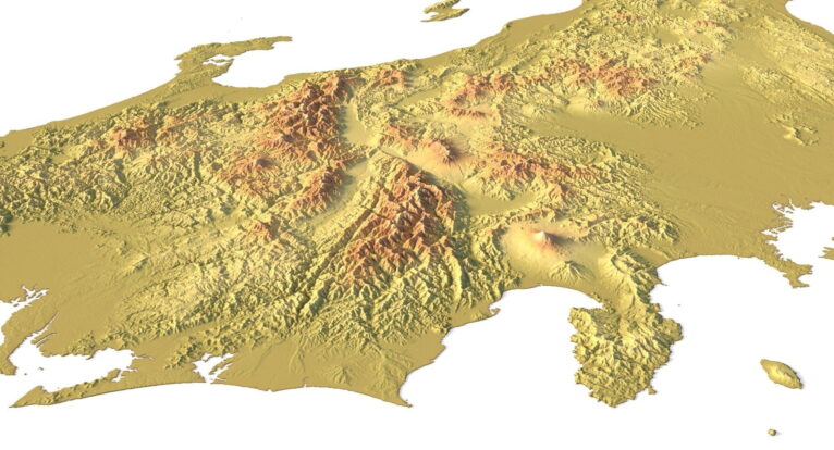 3D model of Japan's elevation