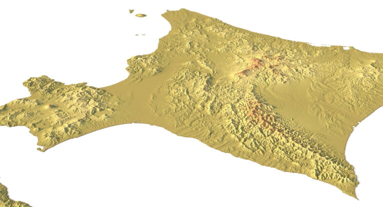 3D map of Japan's topography