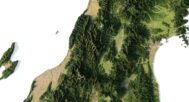 3D relief map of Japan