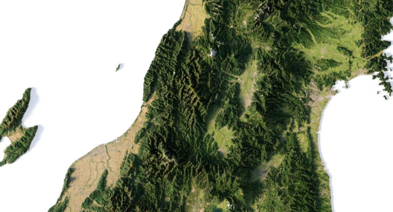 3D relief map of Japan